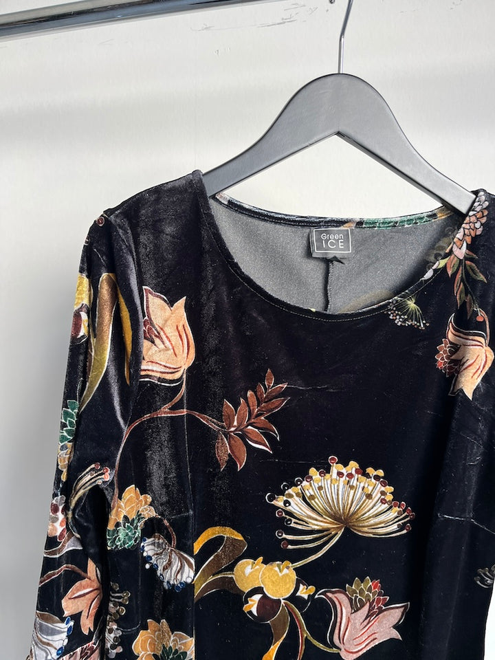 Oriental Velour Midi Dress