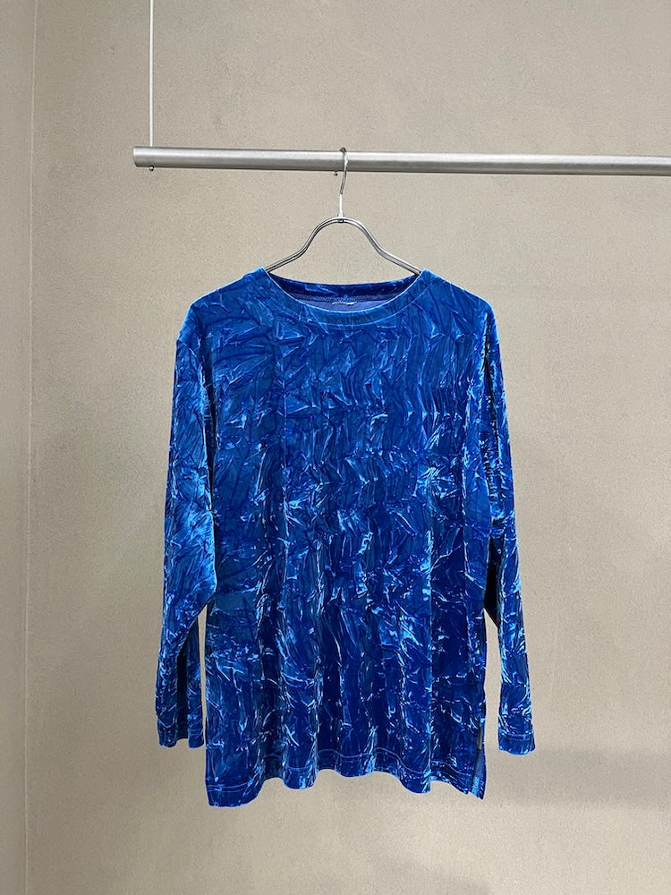 Blue Clash Velour Top