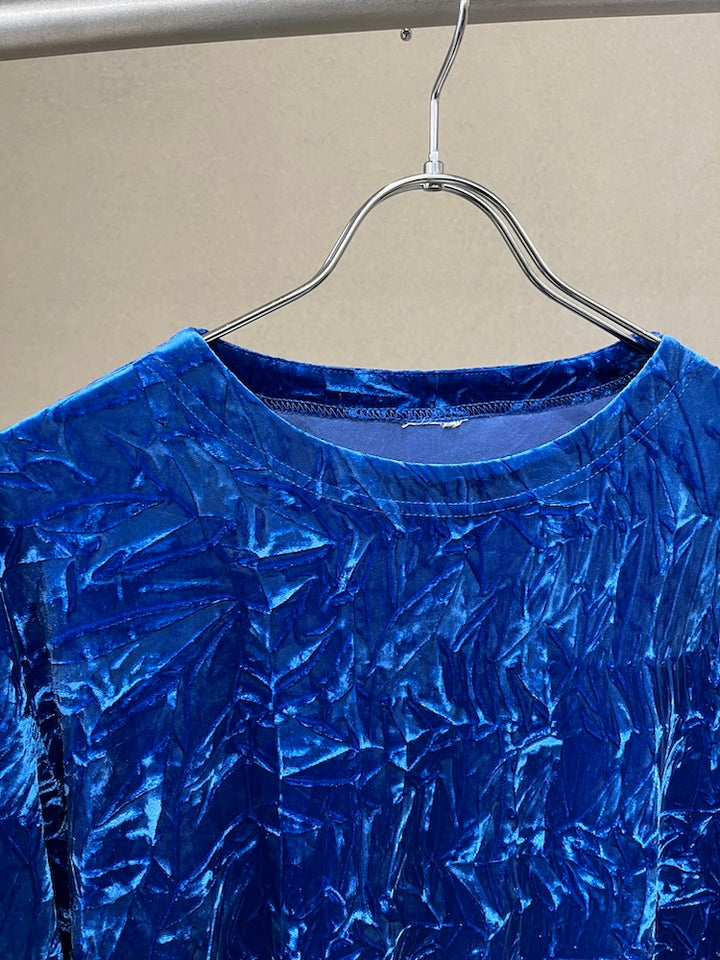 Blue Clash Velour Top