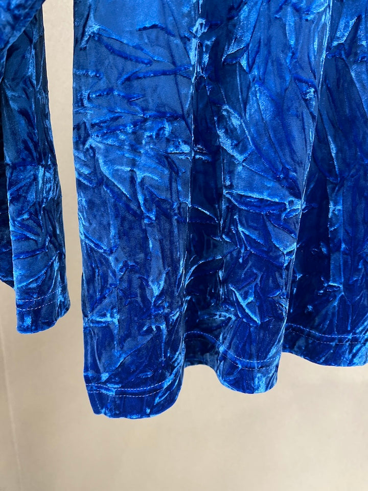 Blue Clash Velour Top