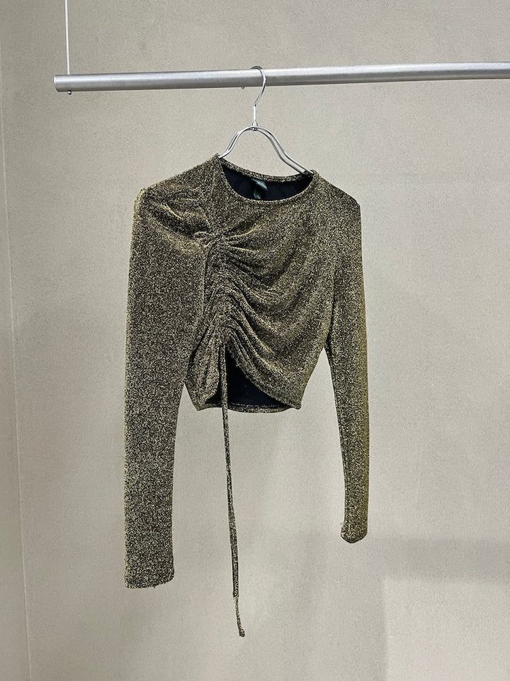 Gold Lame Gather Top