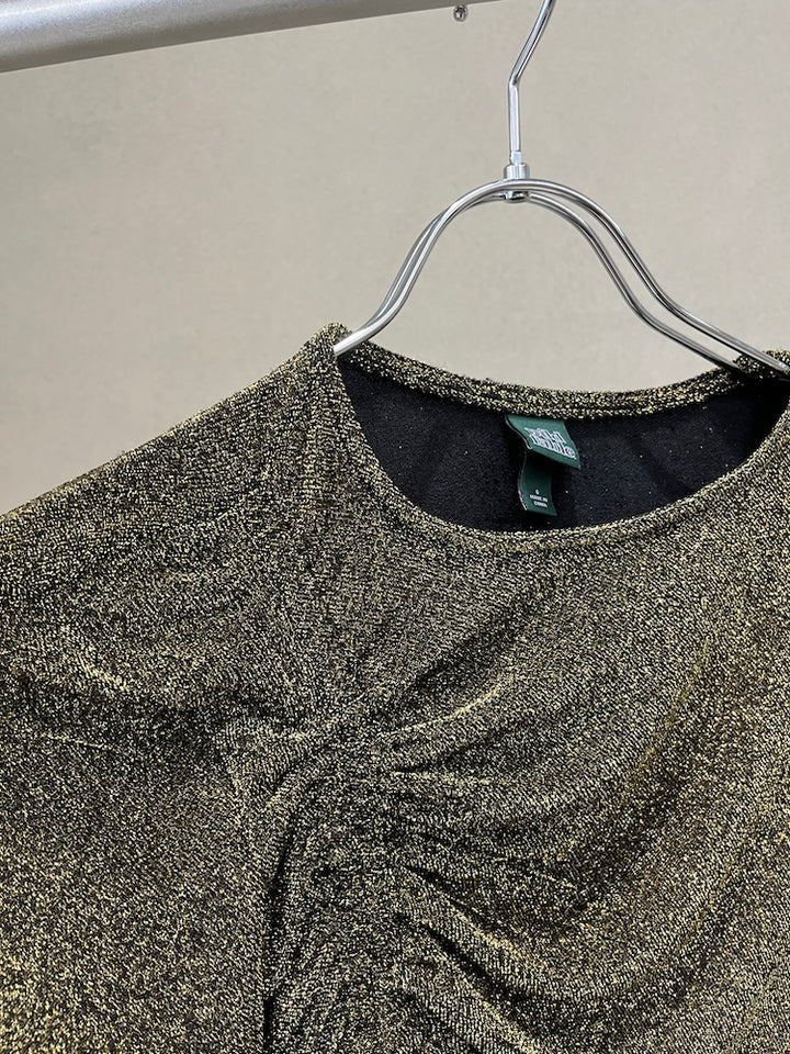 Gold Lame Gather Top