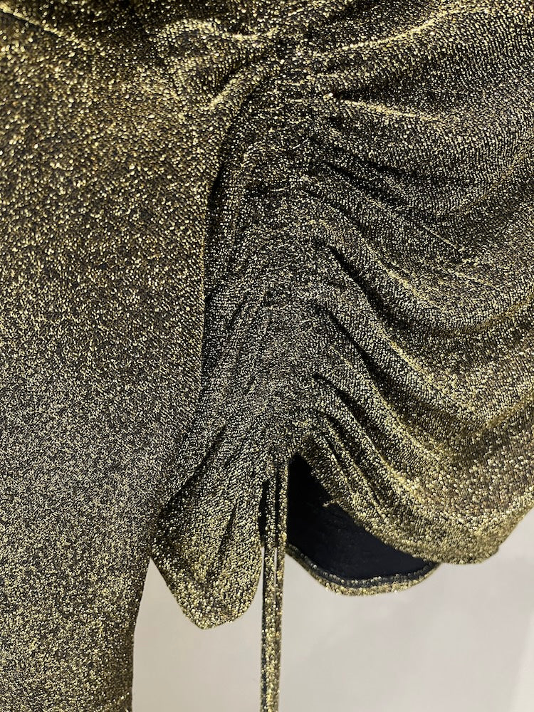 Gold Lame Gather Top