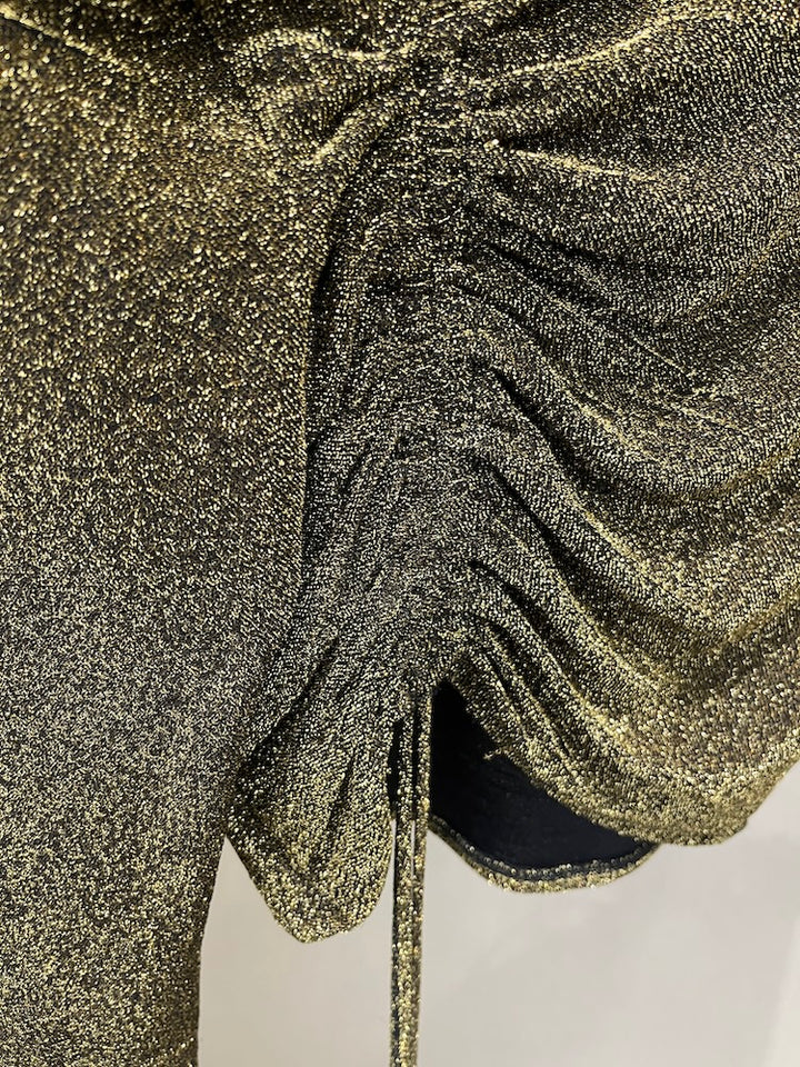 Gold Lame Gather Top