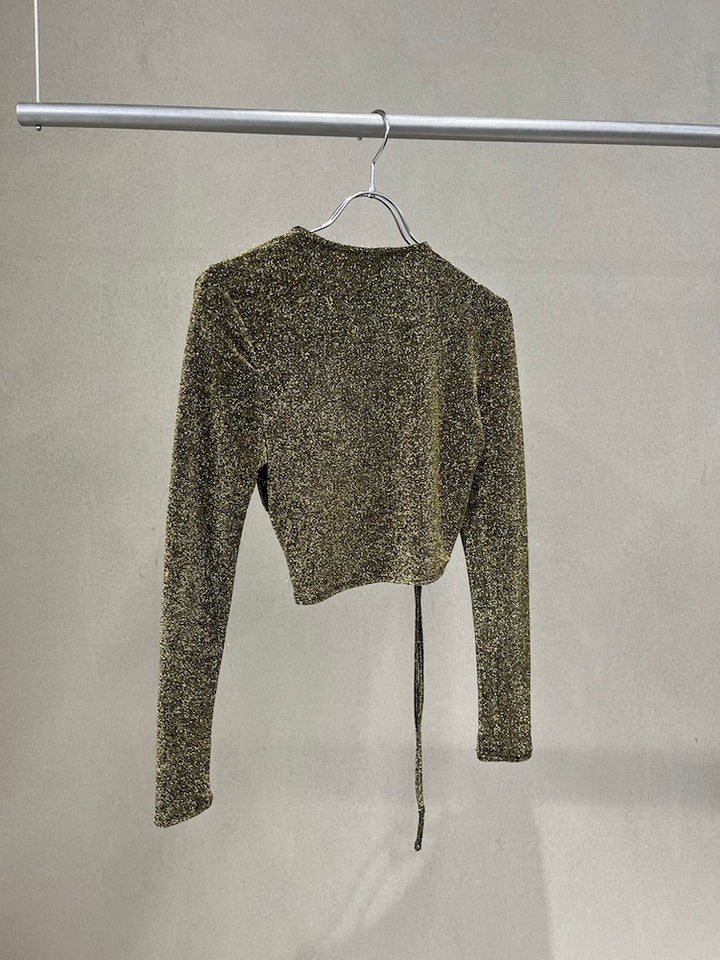 Gold Lame Gather Top