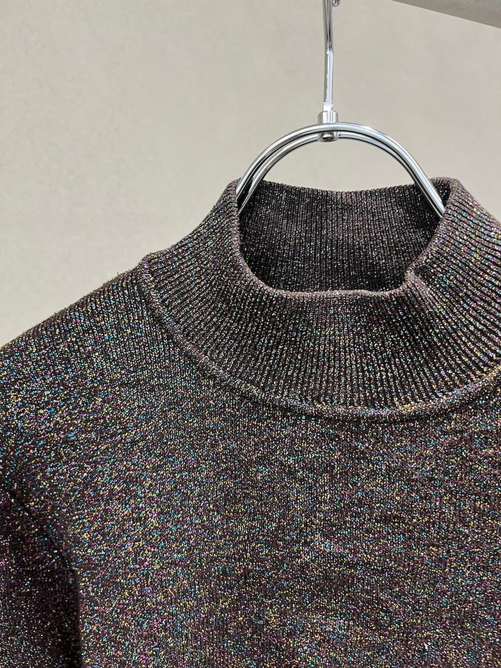 Wool Lame Knit Top