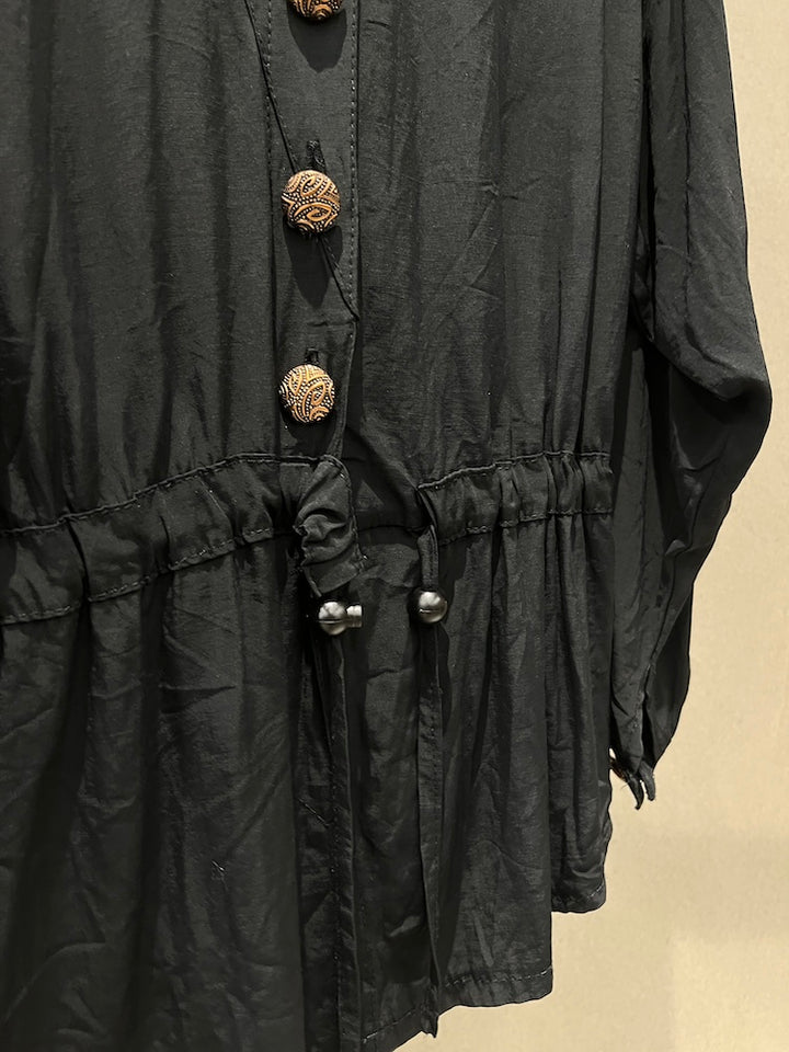 Rayon Design Drawstring Shirt