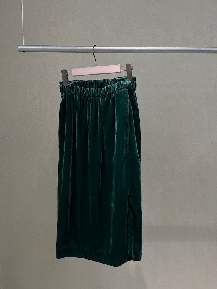 Velour Green Midi Skirt