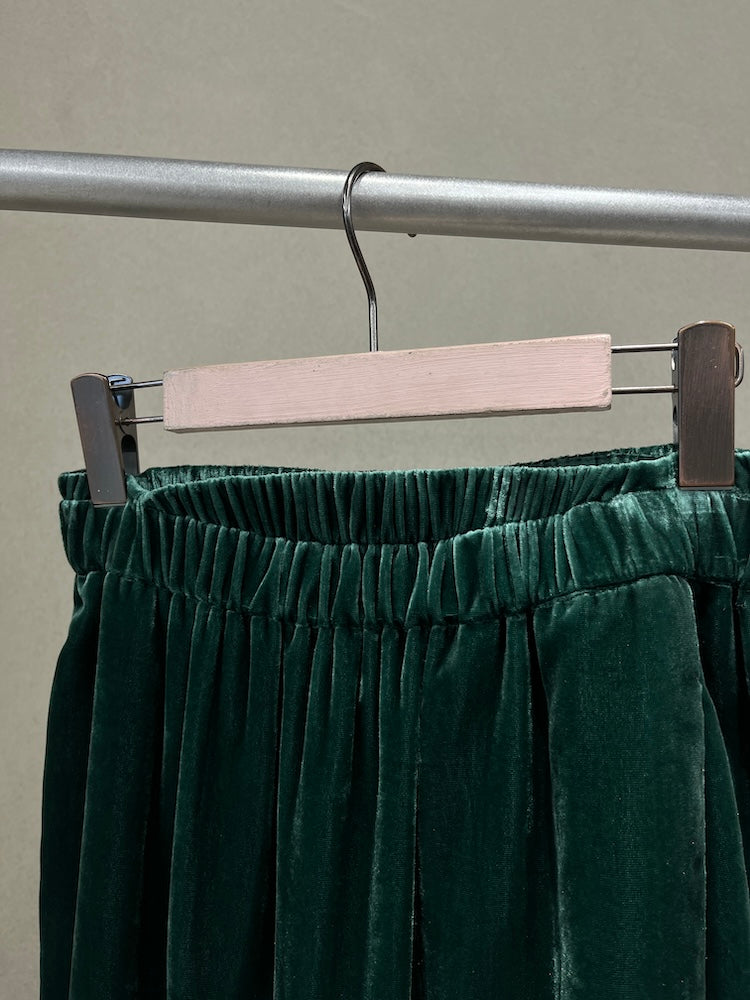 Velour Green Midi Skirt