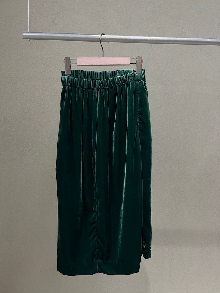 Velour Green Midi Skirt