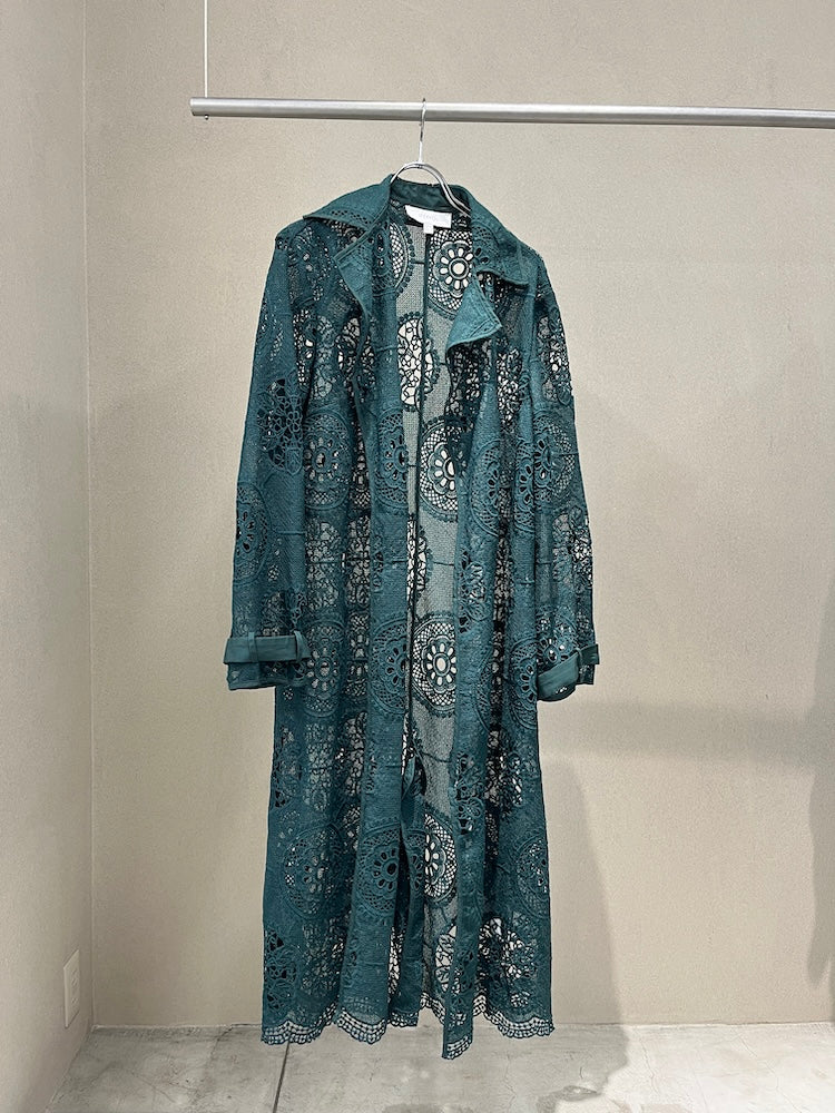 Moss Green Lace Gown