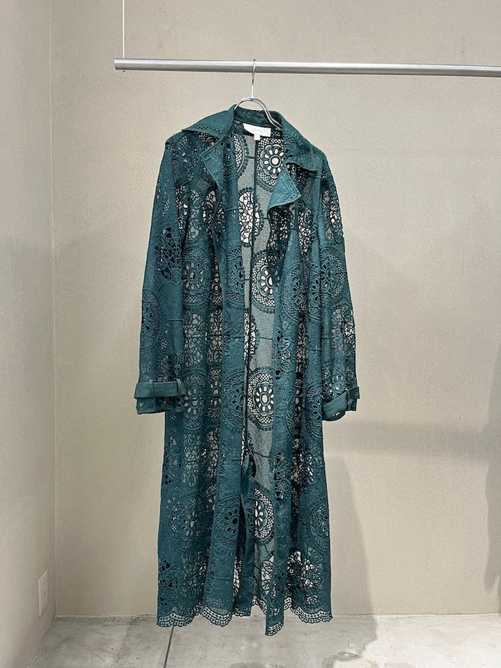 Moss Green Lace Gown