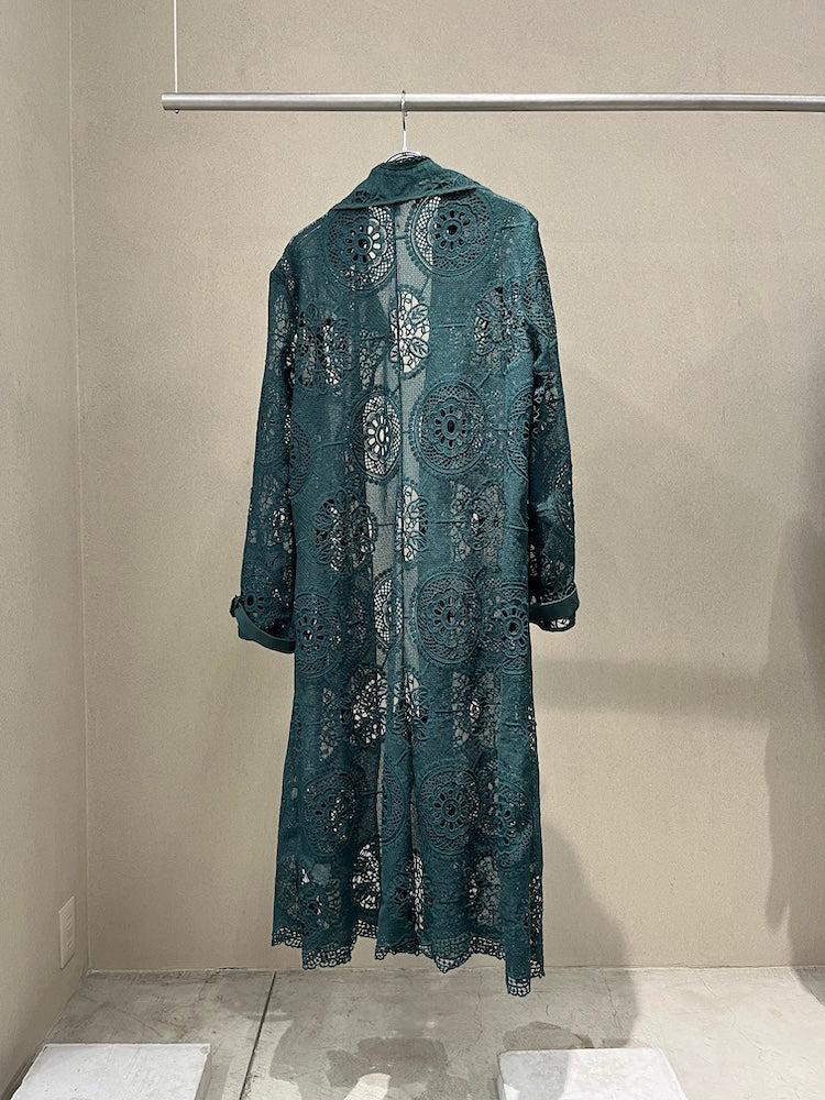 Moss Green Lace Gown