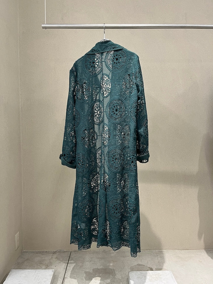 Moss Green Lace Gown