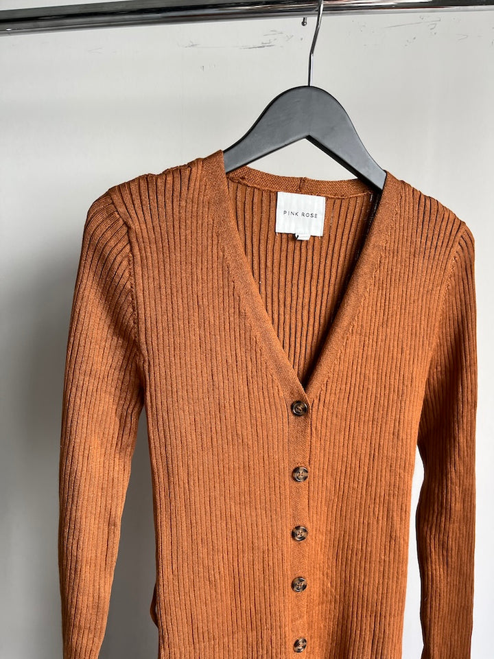 Orange Rib Knit Dress