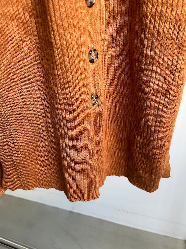 Orange Rib Knit Dress