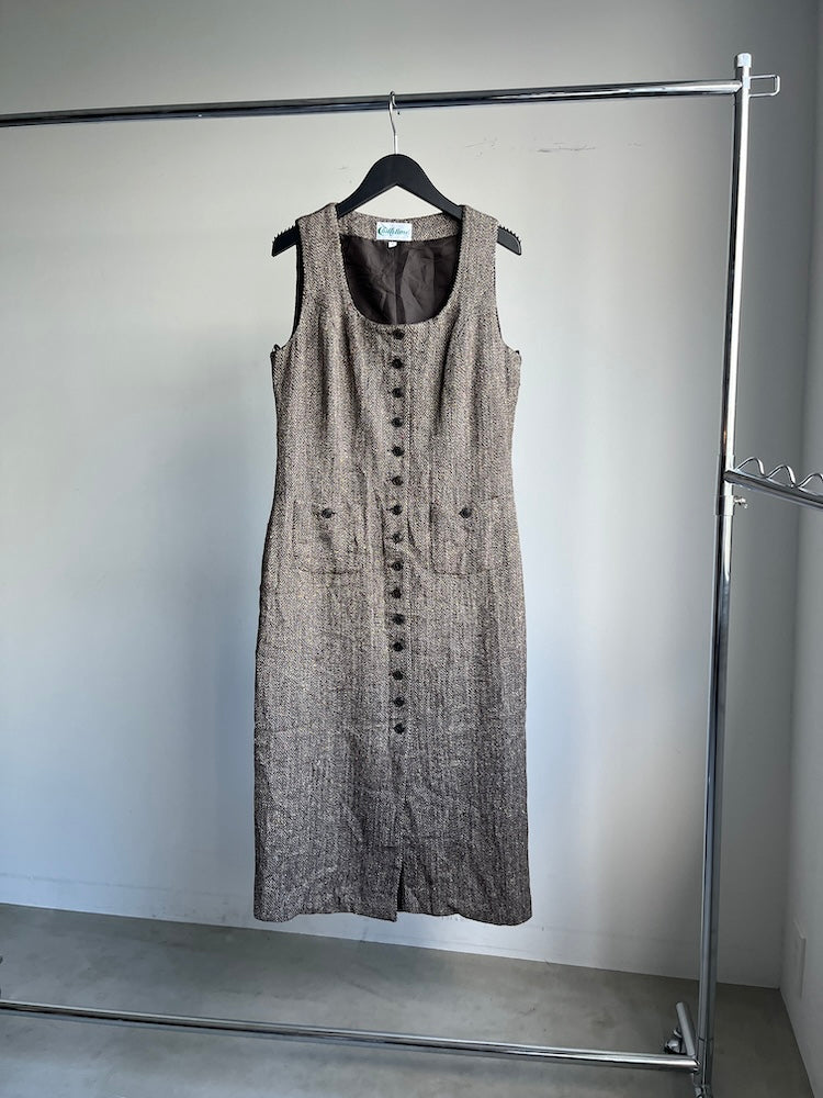 Uneck Tweed Dress