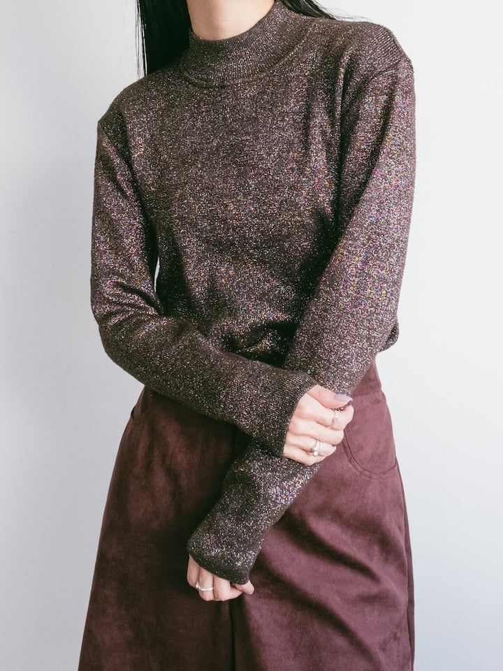 Wool Lame Knit Top