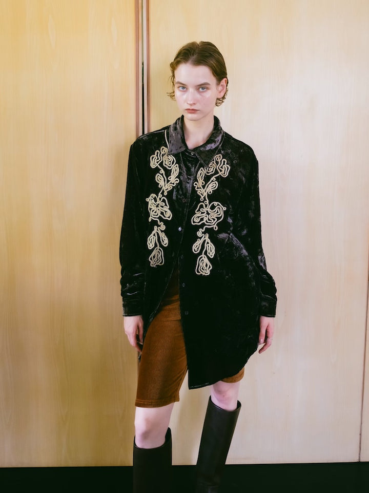 【10月24日(土) 12:00販売開始】Code Embroidery Velour Shirt