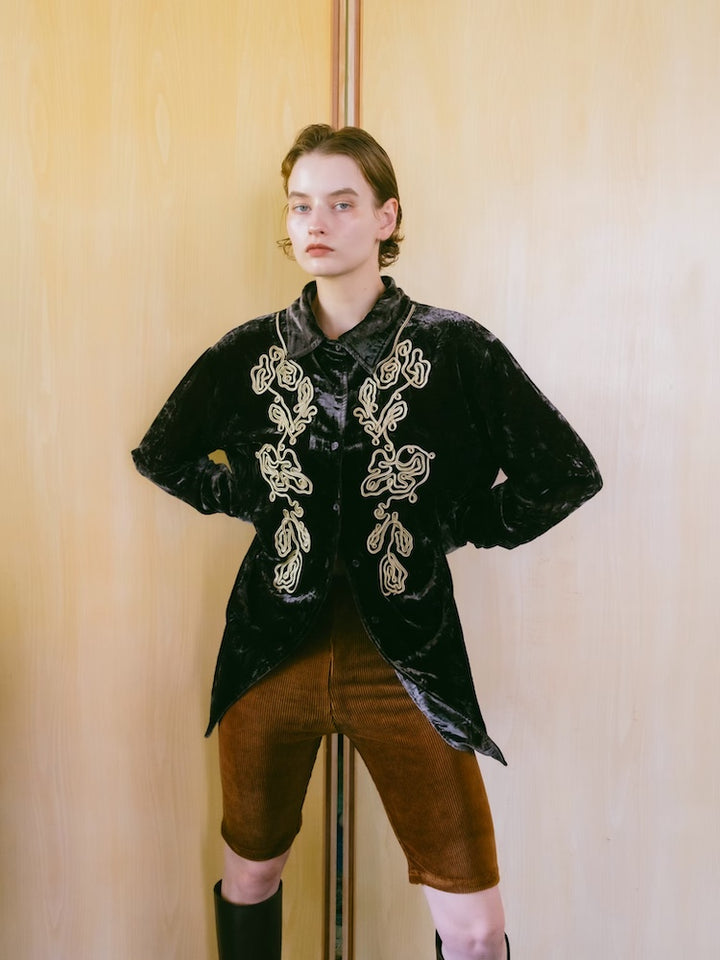 【10月24日(土) 12:00販売開始】Code Embroidery Velour Shirt