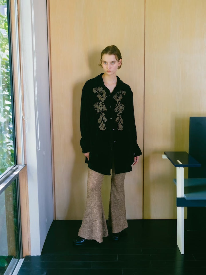 【10月24日(土) 12:00販売開始】Code Embroidery Velour Shirt