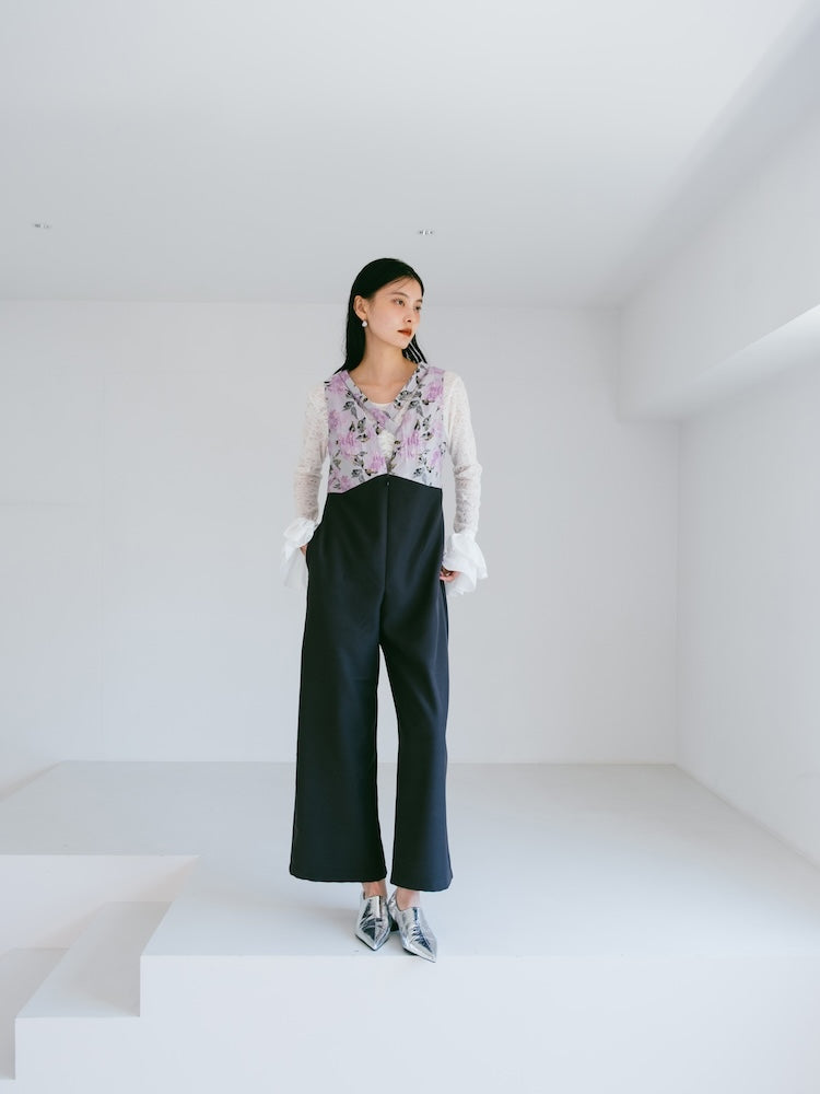 Cross Neck Jacquard Jumpsuits – MARTE