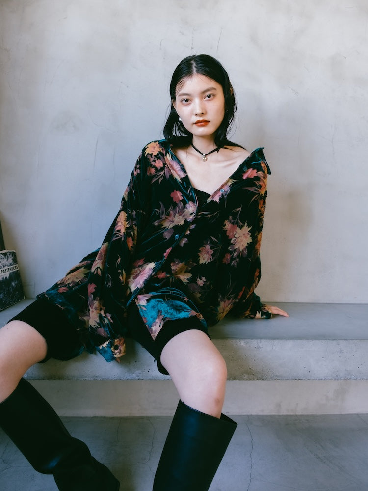 トップス Velvet Over Shirt Velvet Over Shirt｜ベロアオーバーシャツ – MARTE