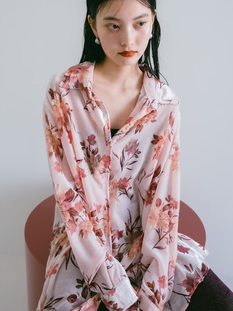 トップス Velvet Over Shirt Velvet Over Shirt｜ベロアオーバーシャツ – MARTE