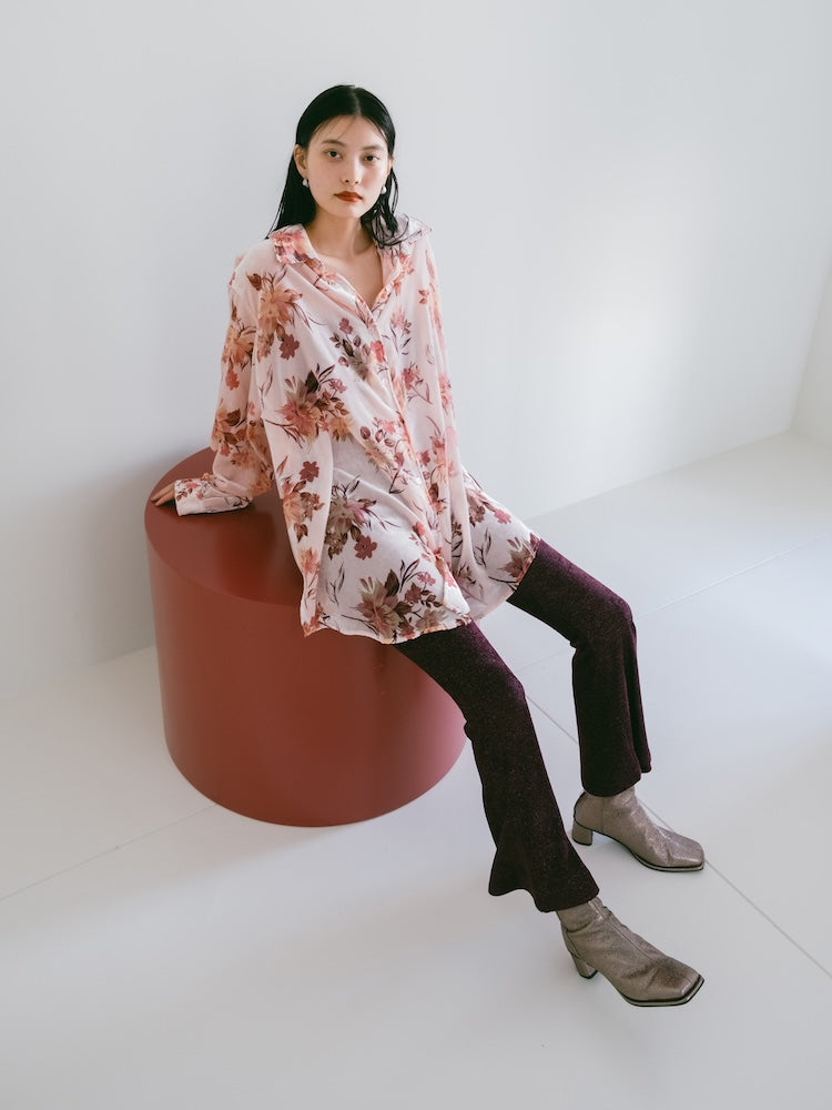 Velvet Over Shirt / Pink