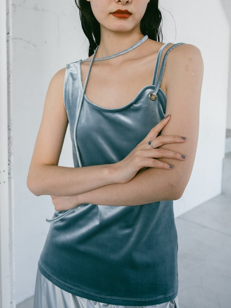 トップス Maru Strap Design Velour Tank Top｜ベロアタンクトップ – MARTE