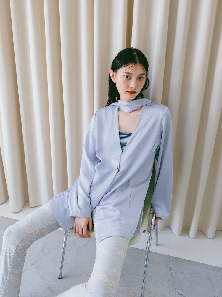 sahara/marte 【Long Tie Satin Jacket】 Long Tie Satin Jacket｜ロングタイサテンジャケット – MARTE
