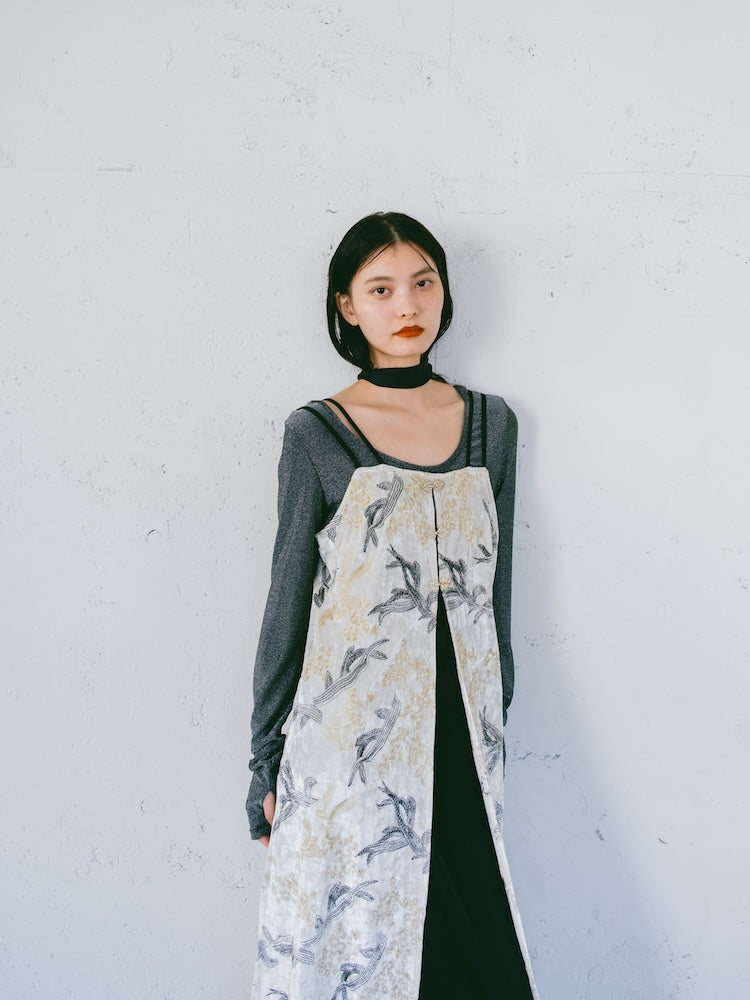 ワンピース MARTE Velour Embroidery Layered Dress Velour Embroidery Layered Dress｜ベロア刺繍ドレス – MARTE