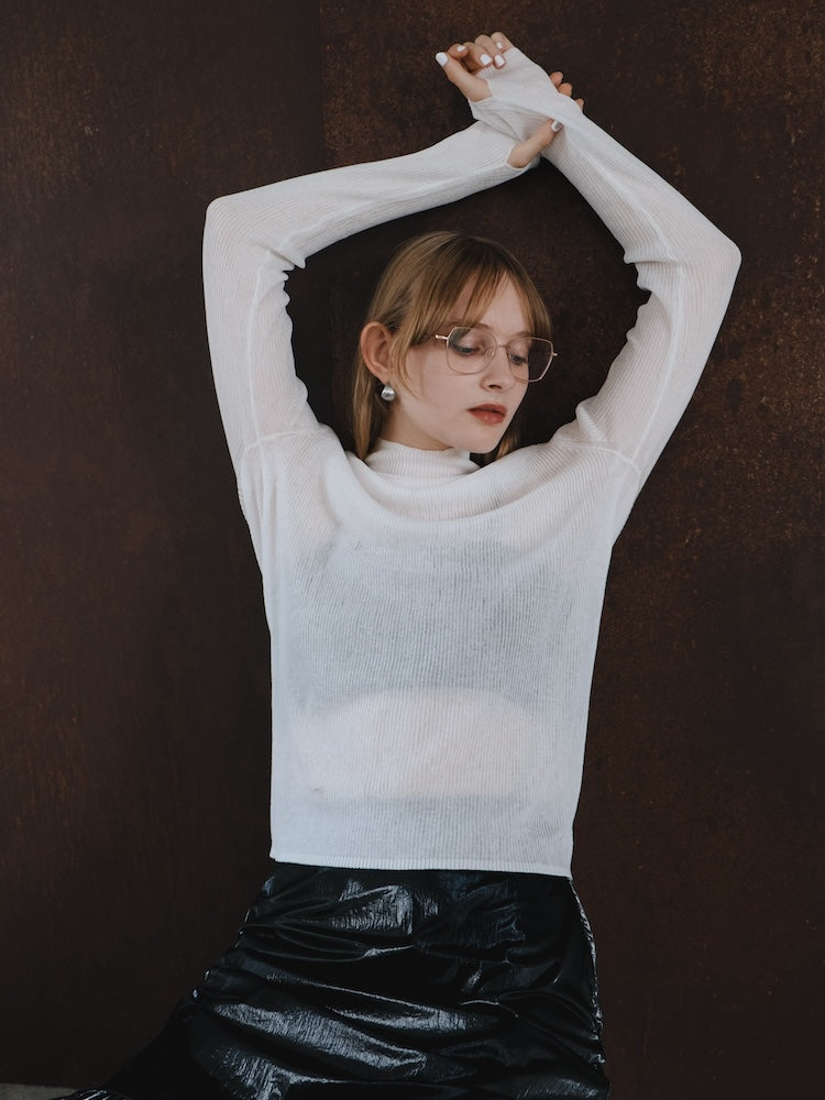 Mary turtle knit tops あんどまりー　ブラック andmary Mary turtle knit tops black