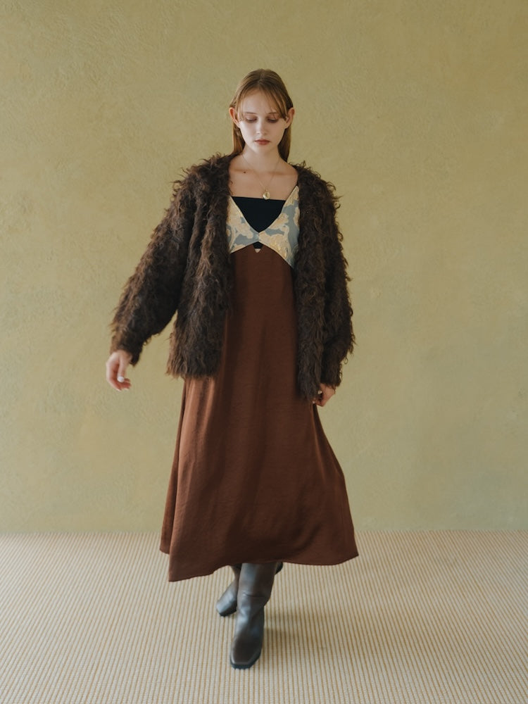 スカート V layered camisole dress theredthread Jacquard Layered Camisole Dress｜結婚式やお呼ばれに｜ジャガード