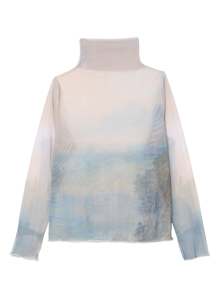 High Neck Sheer Top / 07Castle