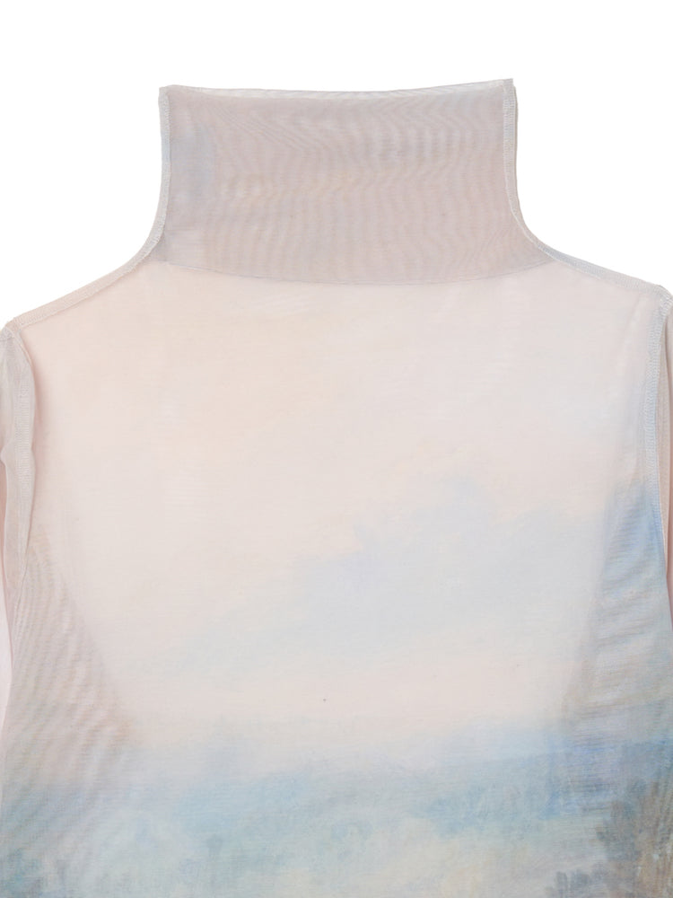 High Neck Sheer Top / 07Castle