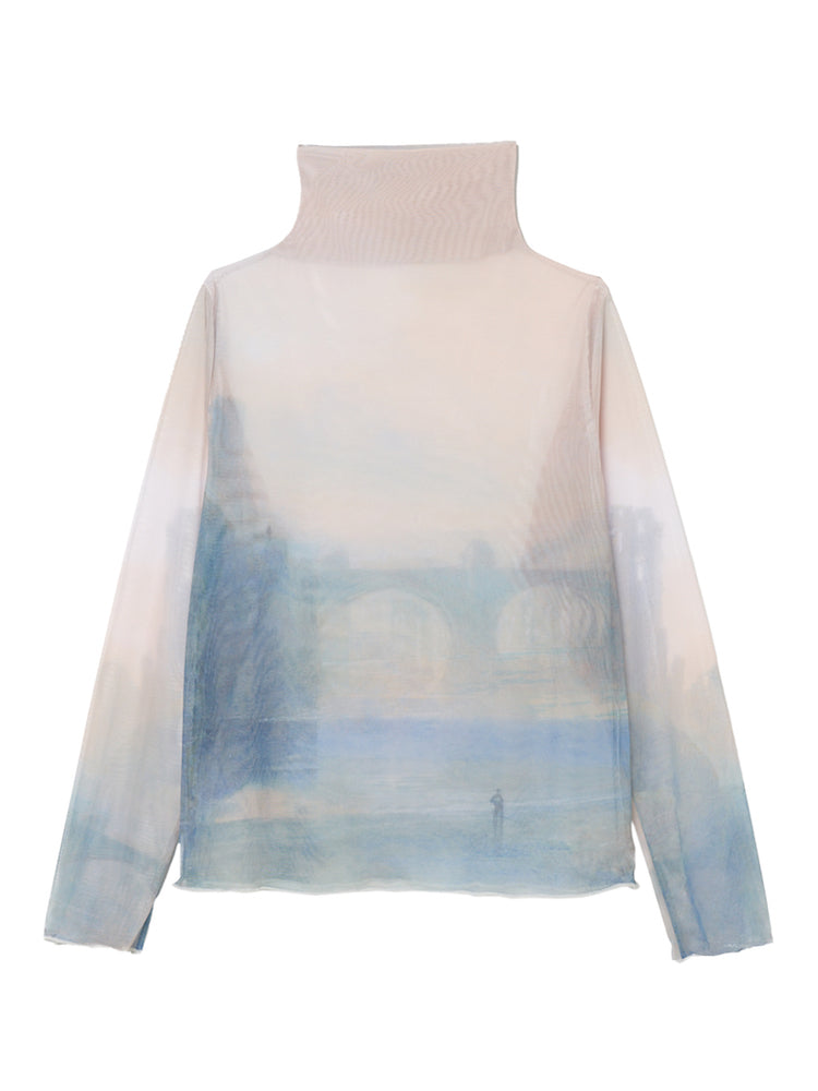 High Neck Sheer Top / 07Castle