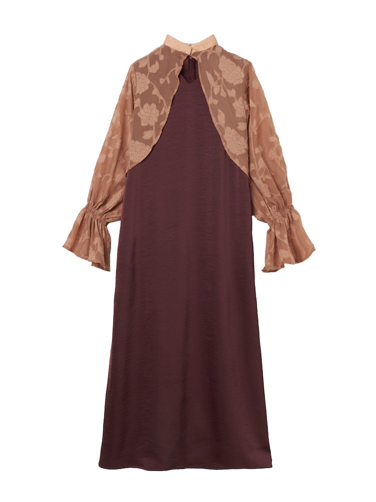 ワンピース sahara / Sheer Jacquard Docking Dress Sheer Jacquard Docking Dress｜シアージャガードドレス – MARTE