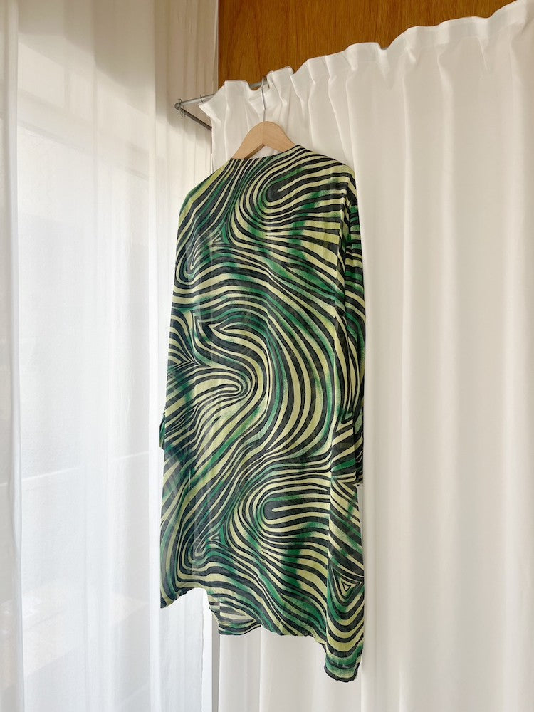Spiral Pattern Sheer Gown