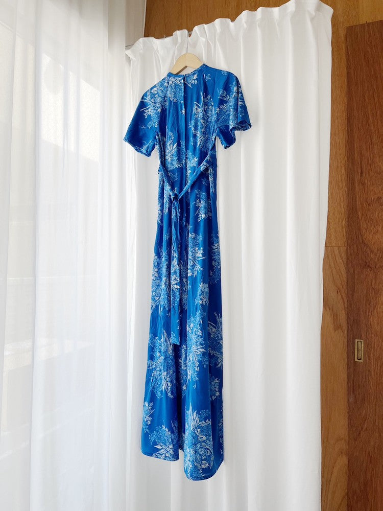 70s Polyester Royal Blue Dress