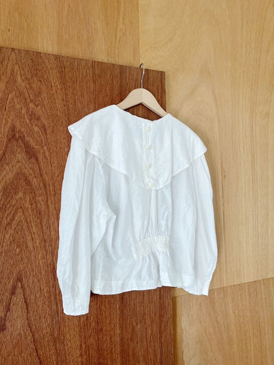 80s White Design Blouse