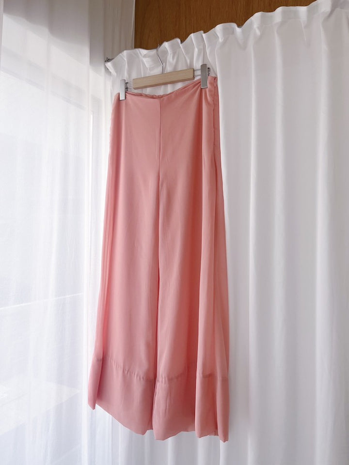 Salmon Pink Wide Pants