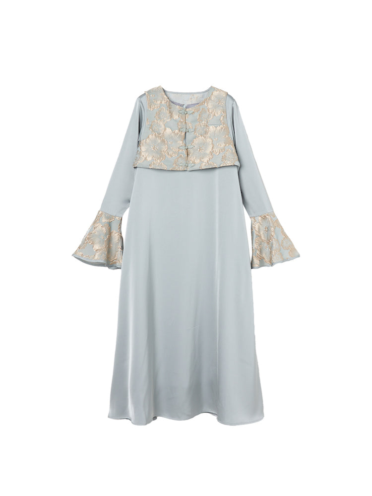 Jacquard Vest Layered Dress｜ジャガードベストレイヤード
