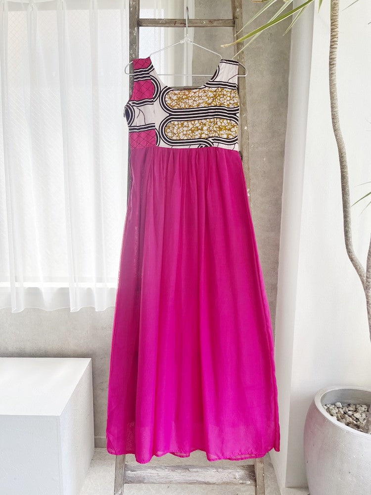 Fuchsia Sleeveless Batik Dress