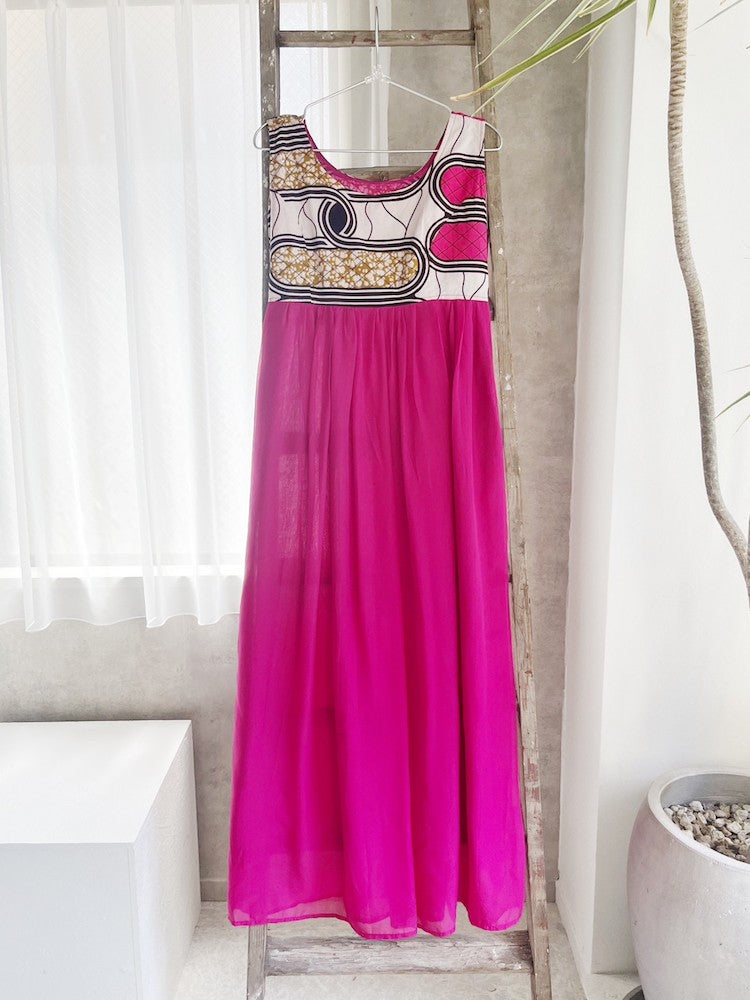 Fuchsia Sleeveless Batik Dress