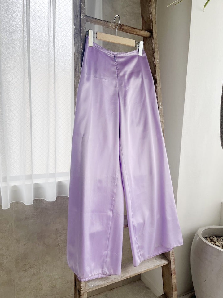 Satin Relax Pants / Lavender