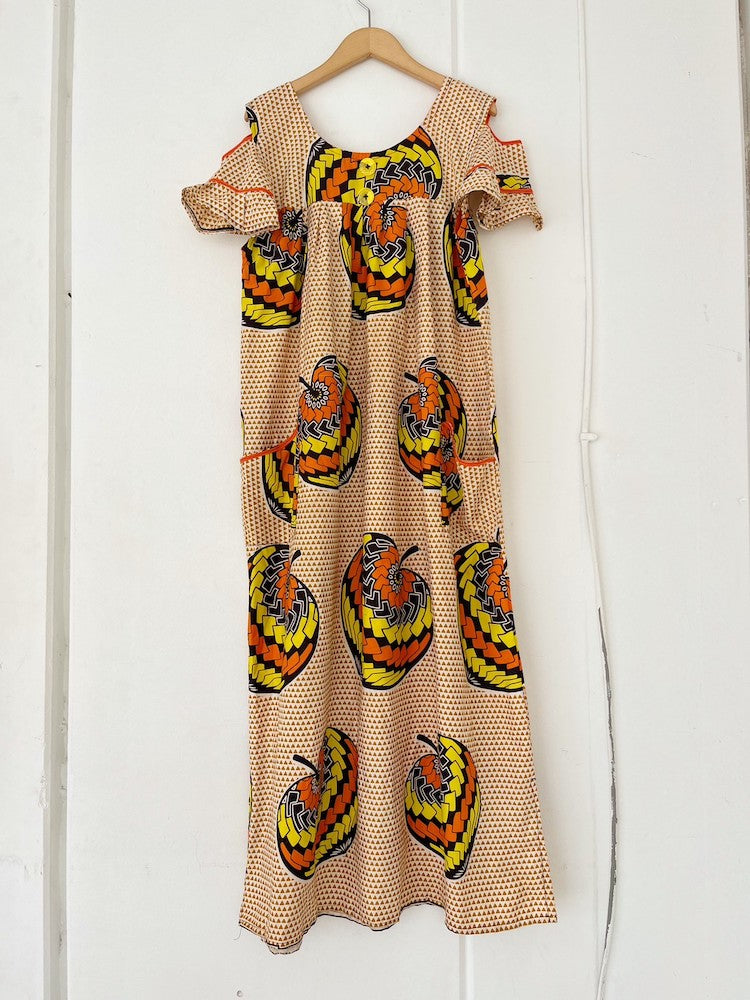 Open Shoulder Batik Dress