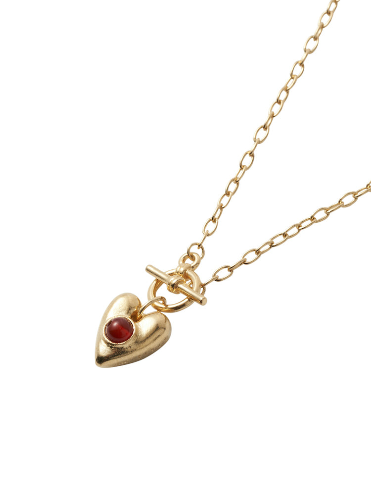 Stone Heart Necklace｜ハート型天然石ネックレス – MARTE