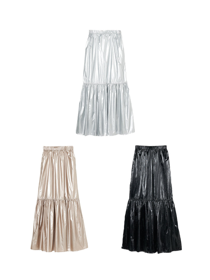 Metallic Tiered Skirt