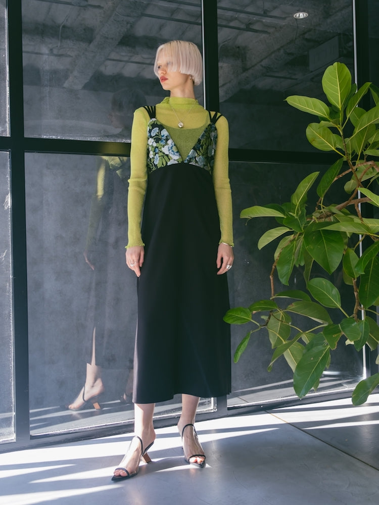 Back Cross Jacquard Cami Dress｜バッククロスジャガードキャミ